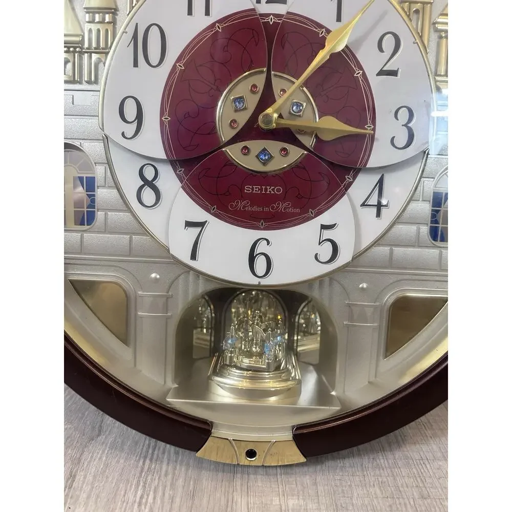 Seiko Melodies in Motion Wall Clock QXM565BRH Swarovski Crystals 24 Melodies